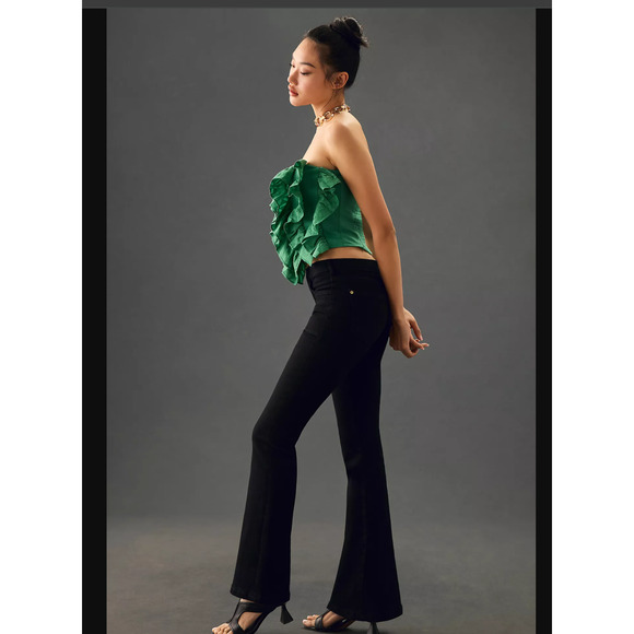 NWT Anthropologie Pilcro Icon Black Flare Jeans - 23 waist - Picture 2 of 5